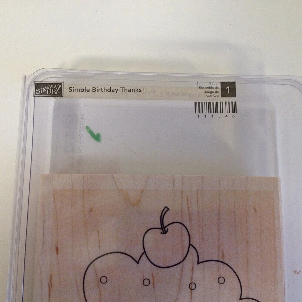 Stampin’ Up!  Simple Birthday Thanks Set of 1 Tag New Open Box #111546 Mounted
